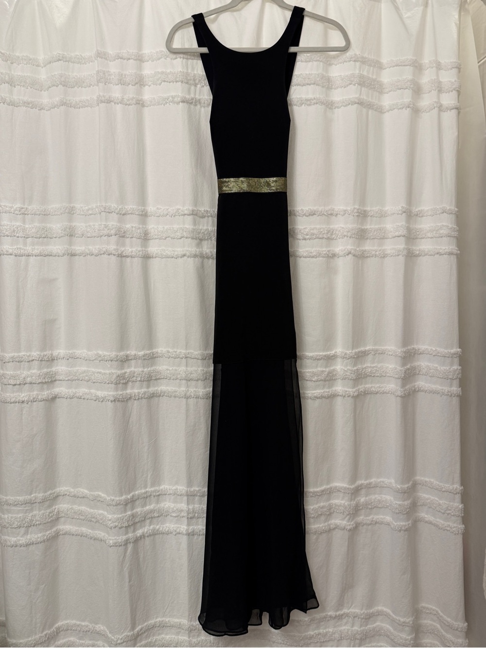 Express Black Maxi Dress with Gold Waistband - Worn Once